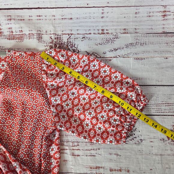 Anthropologie Sachin & Babi Pink Faux Wrap Blouse 8 w/ Tie Chic Dainty Ethereal - Picture 12 of 13